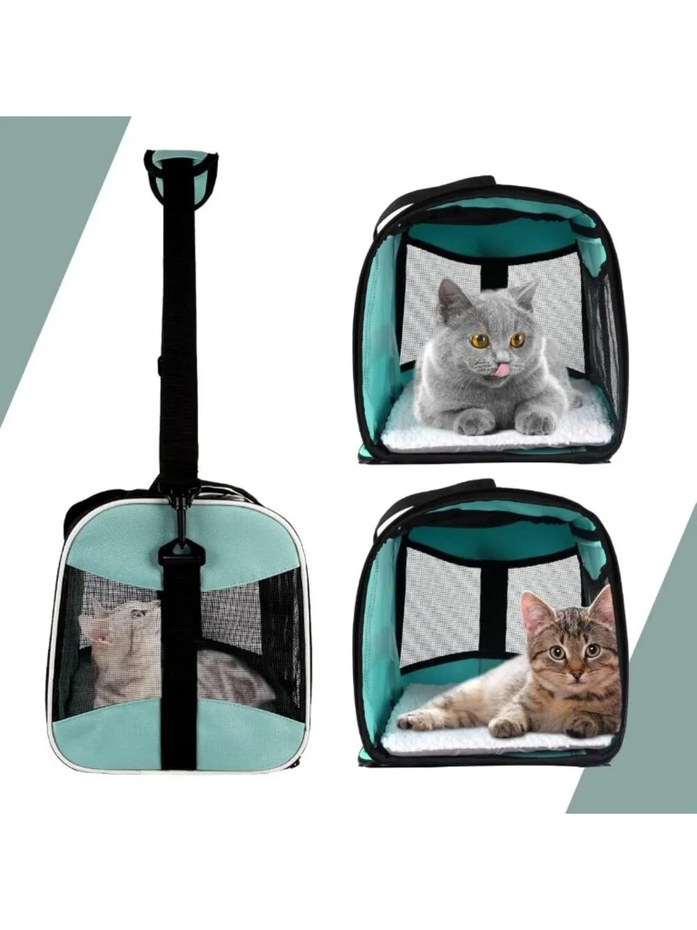 Soft-Sided Pet Carrier for Cats & Small Dogs, TSA Approved, Collapsible Travel